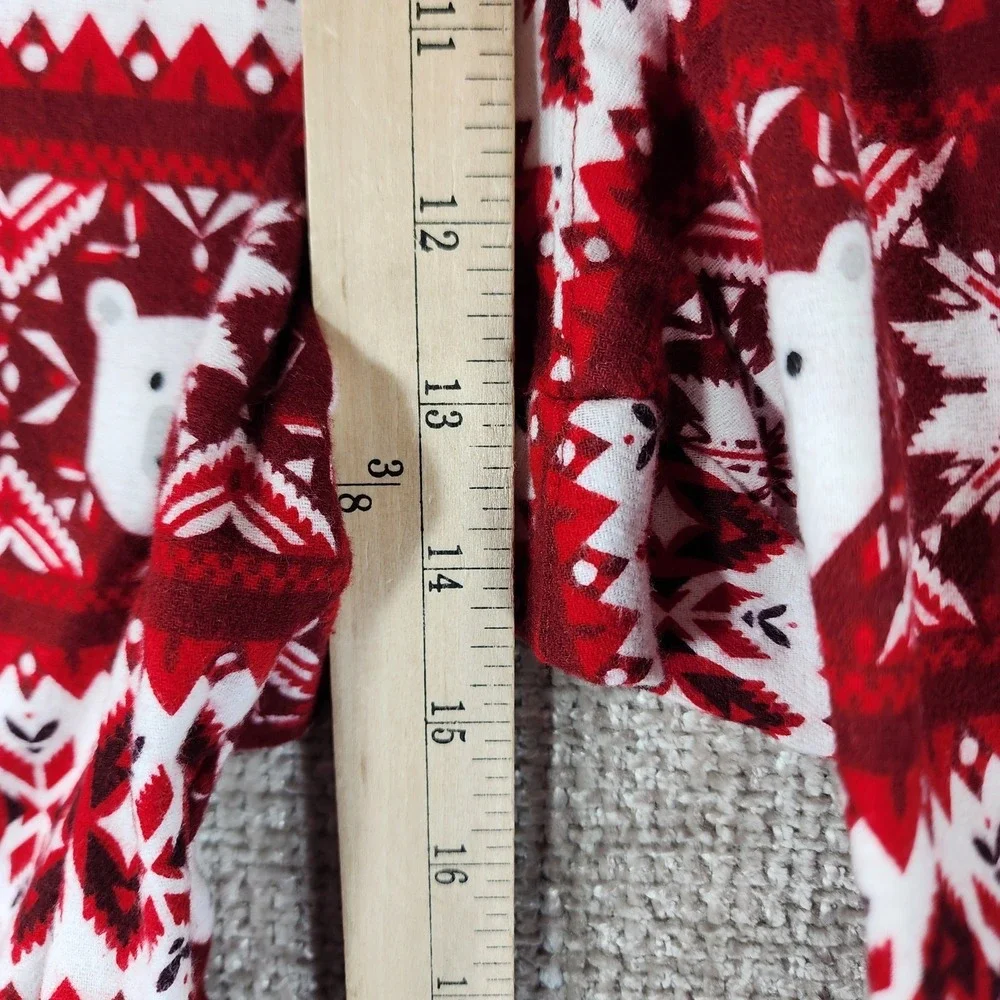 Old Navy Flannel Pajama Pants Bears Snowflakes Womens XL Red Tapered Cuffed NWT‎